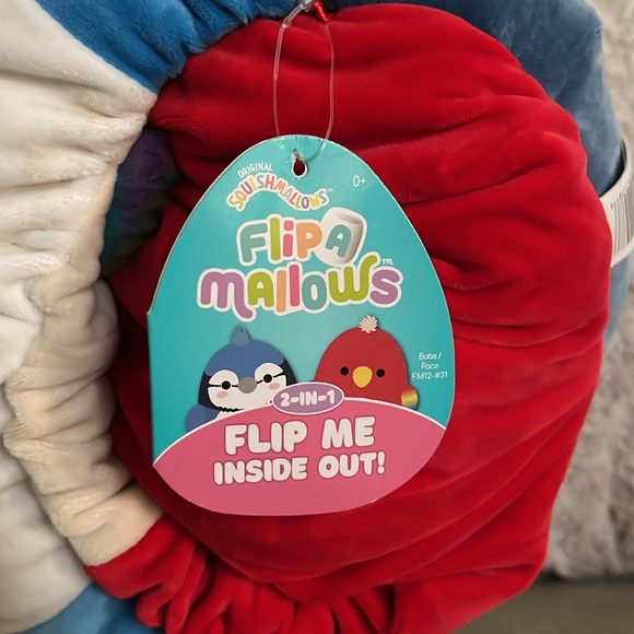 🐦🦜Squishmallows FlipAMallows Babs/Paco Bluejay/Red Parrot NWT Flip 12” - Picture 3 of 8